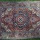 Old Heriz Persian Carpet floral hand-spun wool