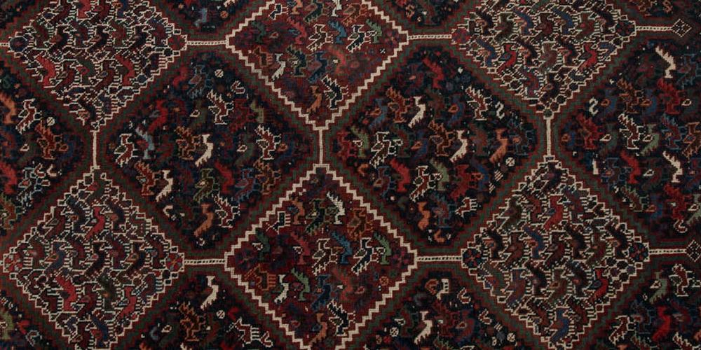 Antique Kamseh Confederacy Persian Tribal Rug