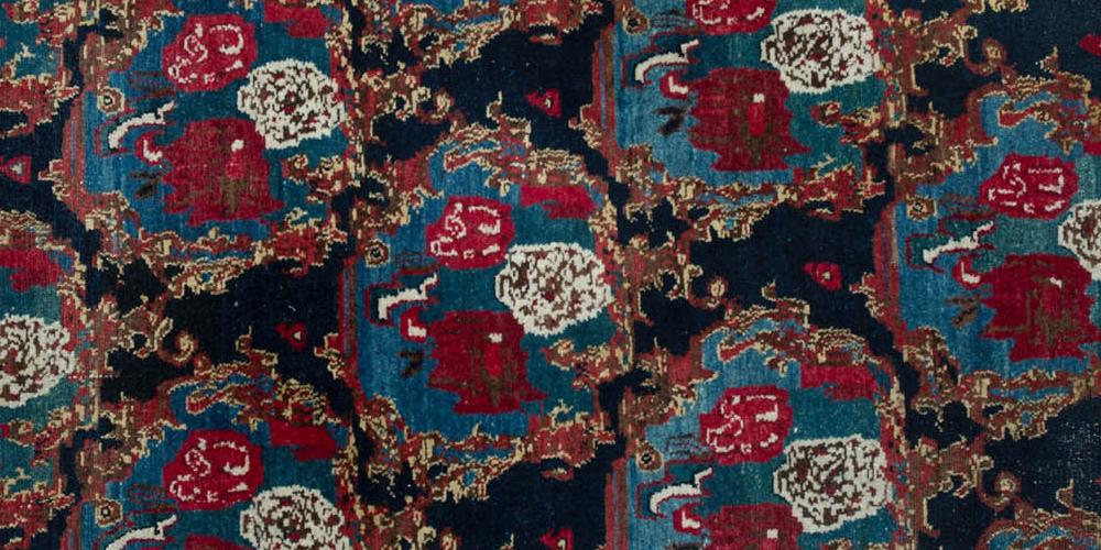 Senneh Persian Village Antique Rug hand-spun wool natural dyes