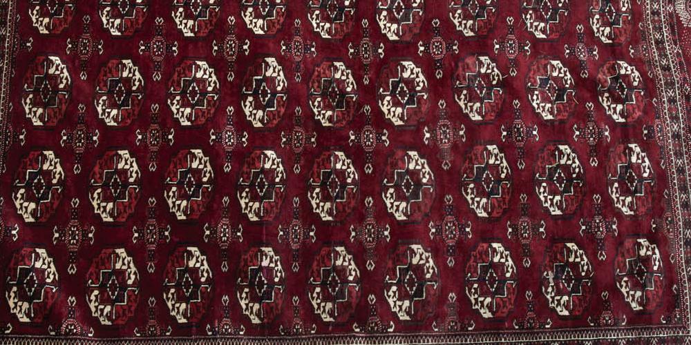 Semi-Antique Yomut Turkoman Tekke gul Tribal Persian Carpet