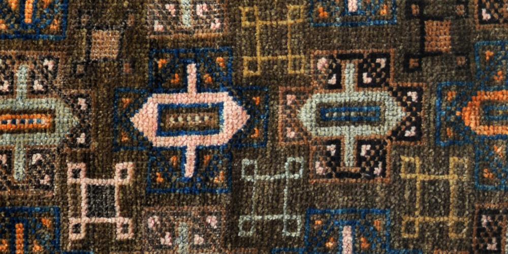 Baluch Afghan Tribal Storage bag stuffed hand-spun wool