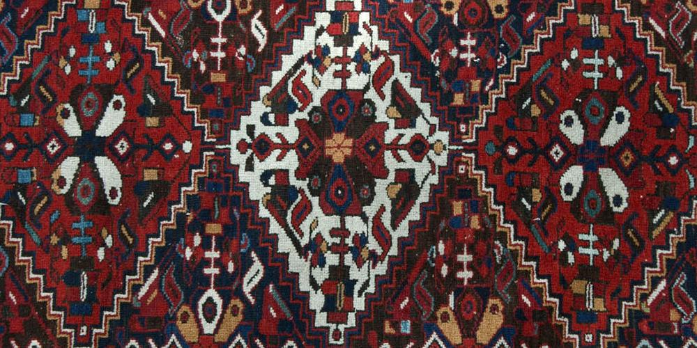 Colourful Tribal Afshar Persian Rug natural dyes hand-spun wool