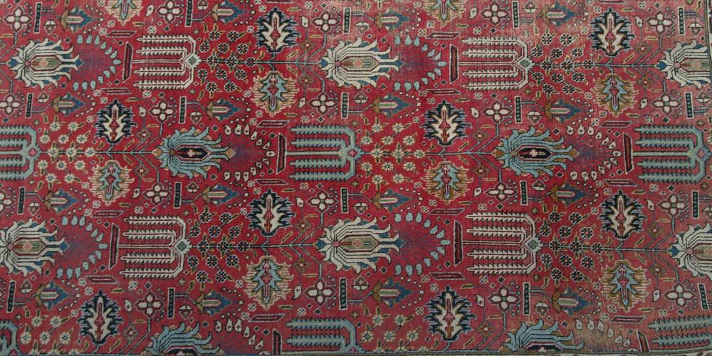 Antique Tabriz Persian Carpet soft natural dyes hand-spun wool