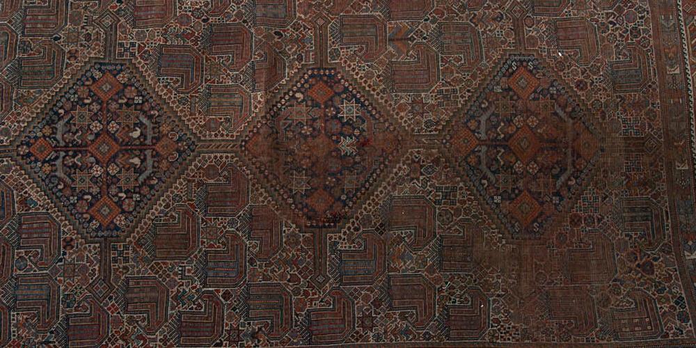 Antique Kamseh Confederacy Persian Tribal Rug