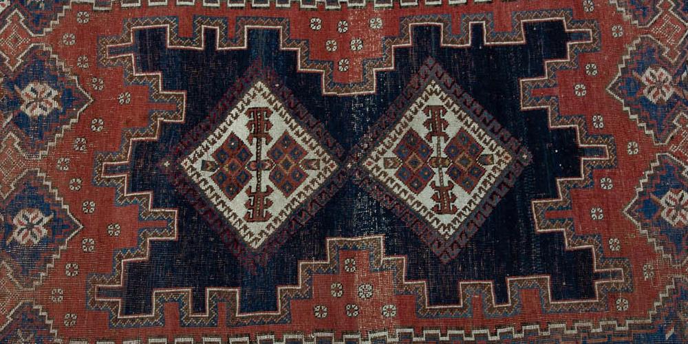 Antique Tribal Afshar Persian Rug natural dyes hand-spun wool