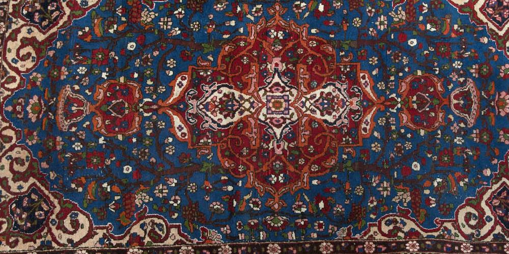 Isphahan Persian Rug old hand-spun wool