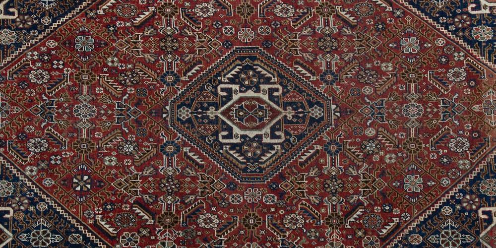 Antique Tribal Qashqa'i Persian Rug natural dyes hand-spun wool