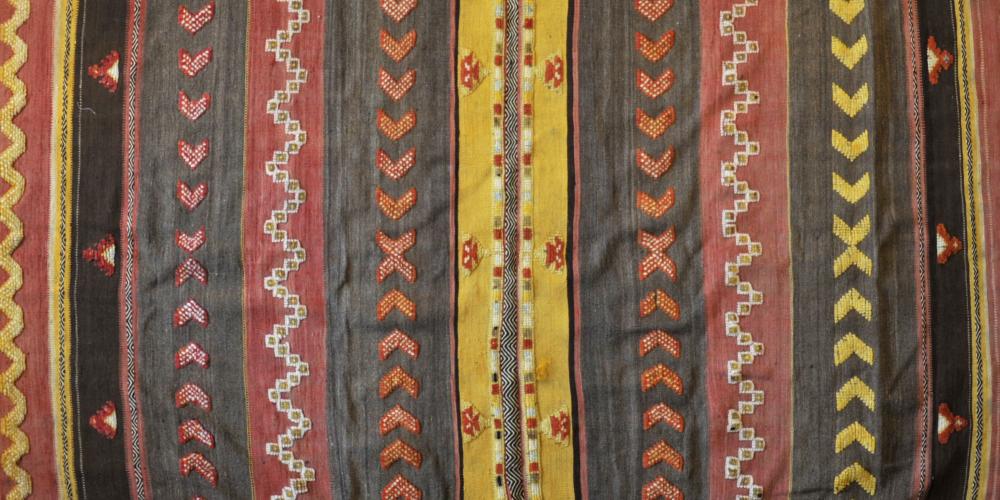 Old Moroccan Ait Ouzouzguite tribal long rug