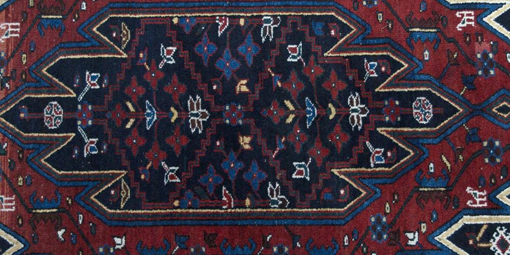 Antique Mazlaghan Persian Rug