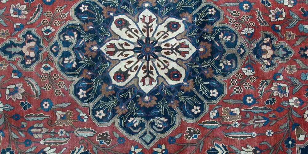 Antique Tabriz Persian Carpet soft natural dyes hand-spun wool