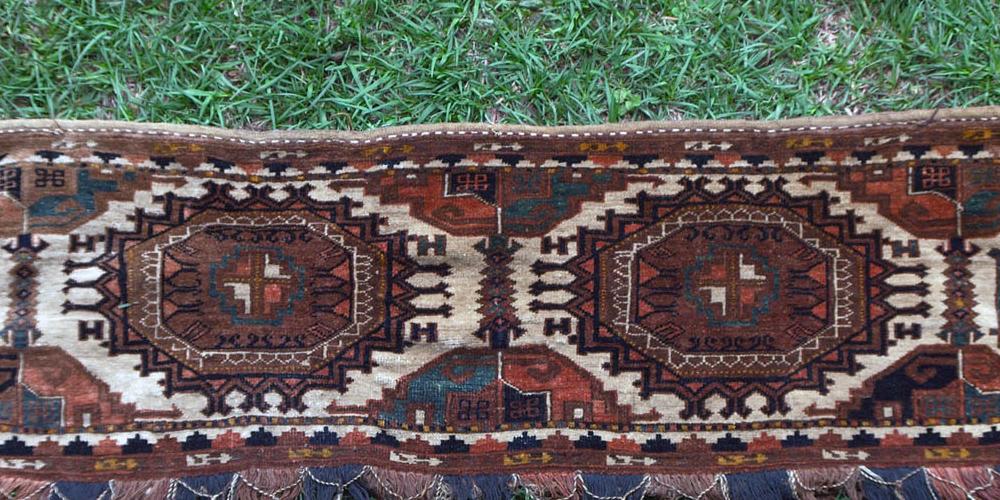 Antique Sarukh Afghan torba tent trapping