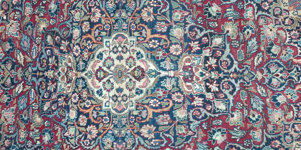 Antique Mashad Khorassan Persian rug