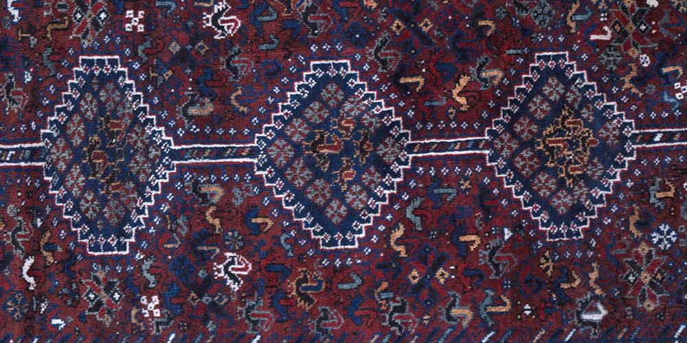 Antique Kamseh Murghi or chicken rug