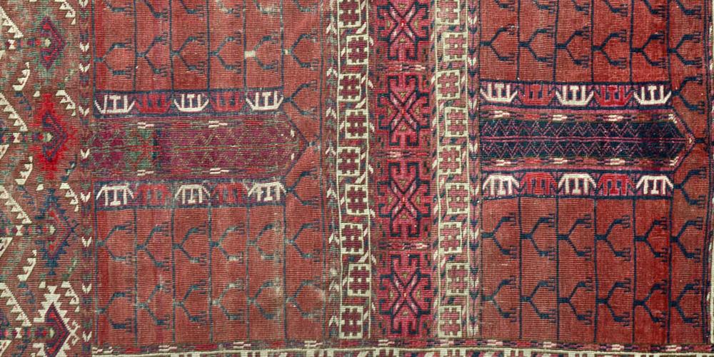 Antique Tekke Ensi or Hatchelu tribal Rug