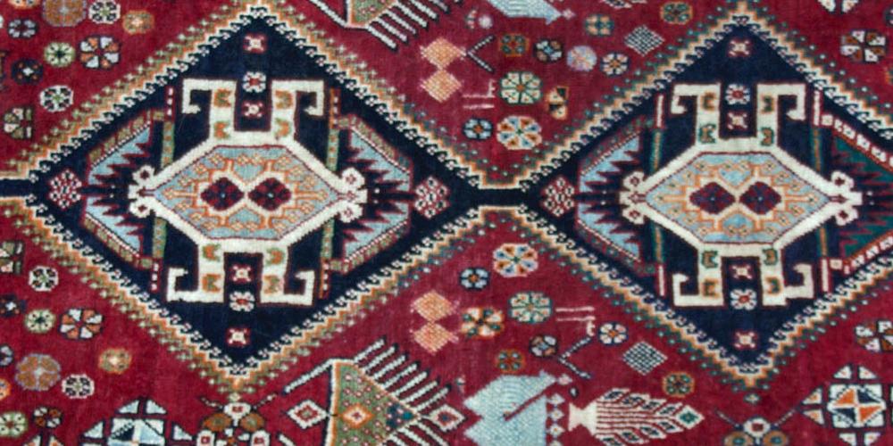Tribal Qashqa'i Rug with animal motifs
