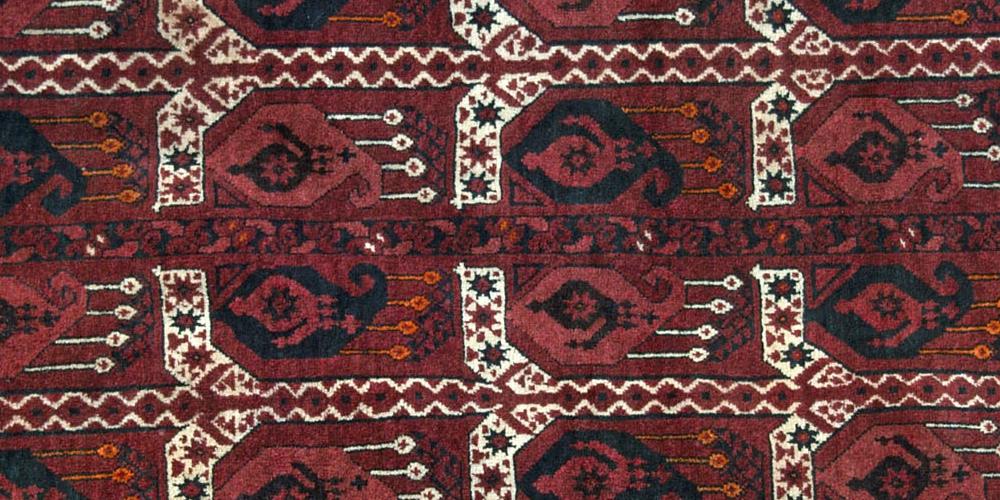 Old Ersari Afghan Rug with repeat botehs