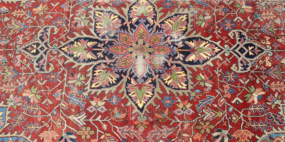 Old or antique Heriz Serapi Persian Rug