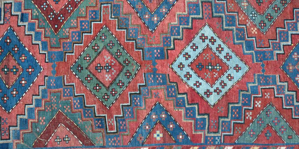 Antique Karabagh Kazak Caucasian rug