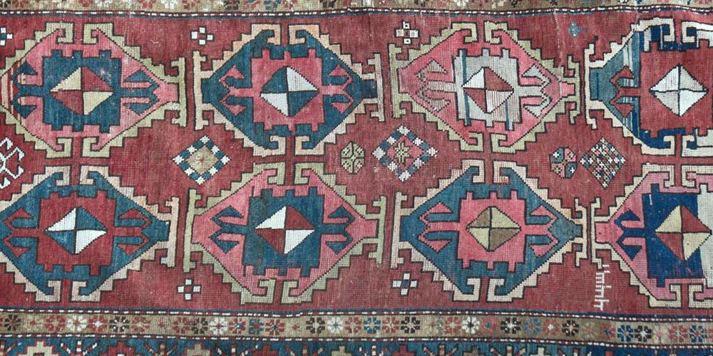 Antique Karabagh Kazak Caucasian rug