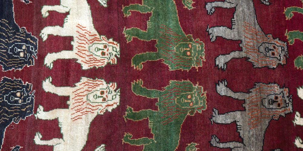 Old Qashqa'i Tribal Persian 'lion' Gabbeh Rug