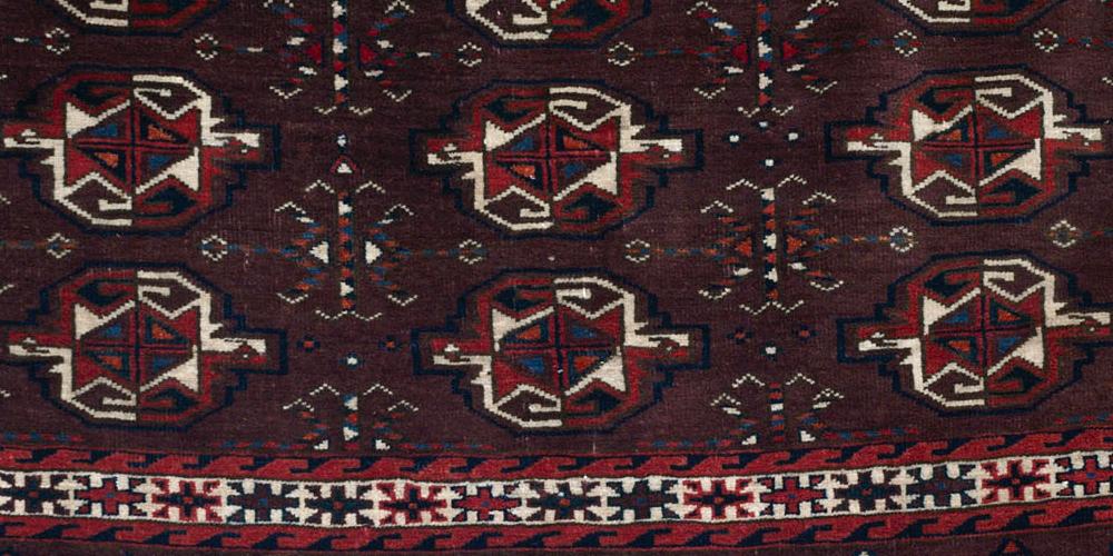 Antique Yomut Chuval storage bagface