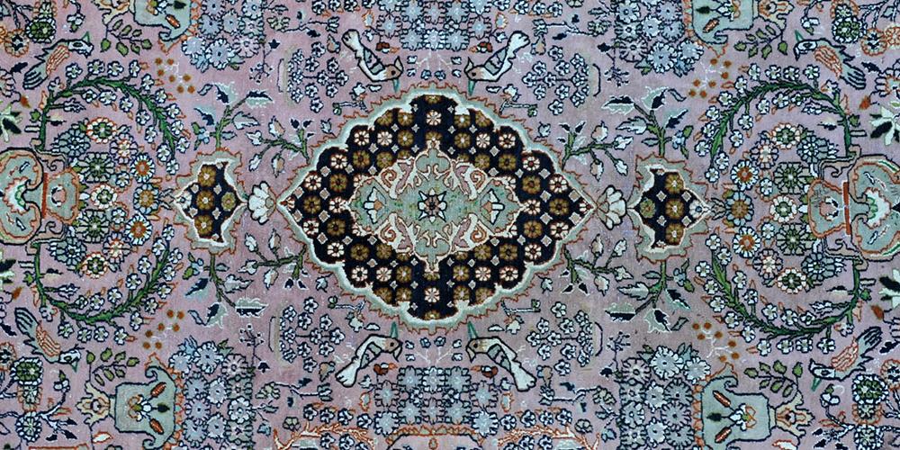 Kashmir wool and silk rug