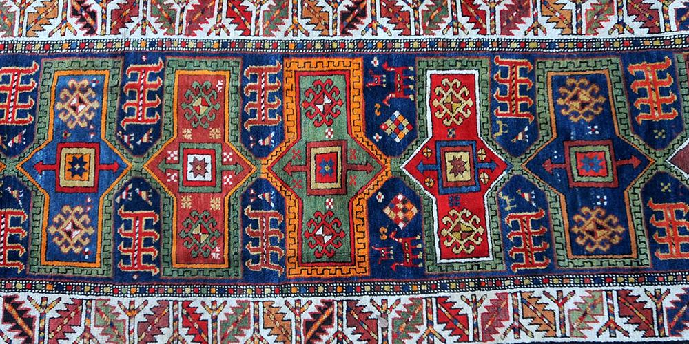 Antique Karabagh Caucasian long rug