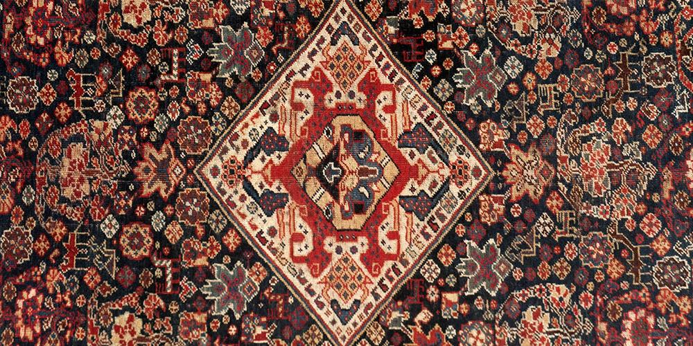 Antique Qashqa'i tribal Persian rug