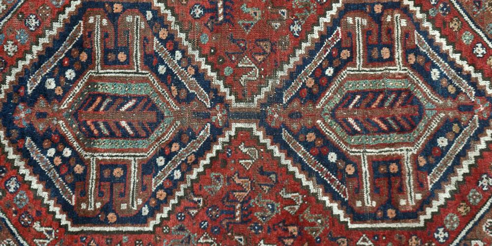 Antique Kamseh tribal Persian rug