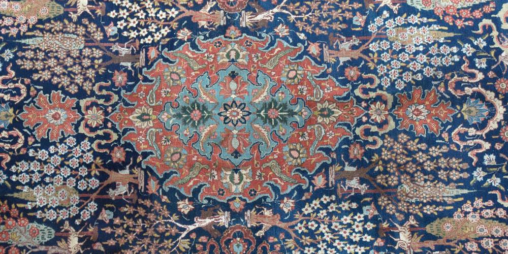 Antique Tabriz Persian Carpet soft natural dyes hand-spun wool