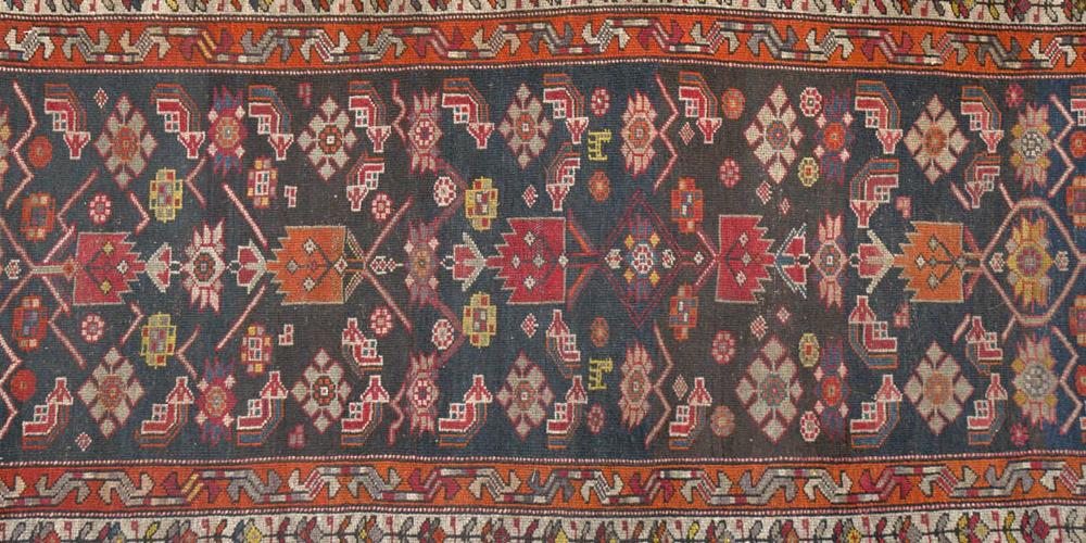 Antique Caucasian or Kurdish Runner 