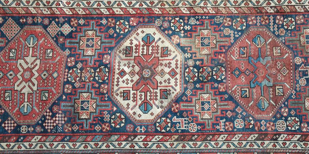 Antique Caucasian Karabagh or Kazak Runner