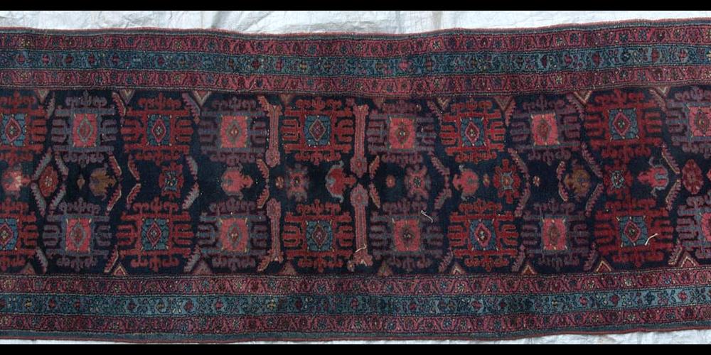 Antique Malayer Persian Runner hand-spun wool natural dyes