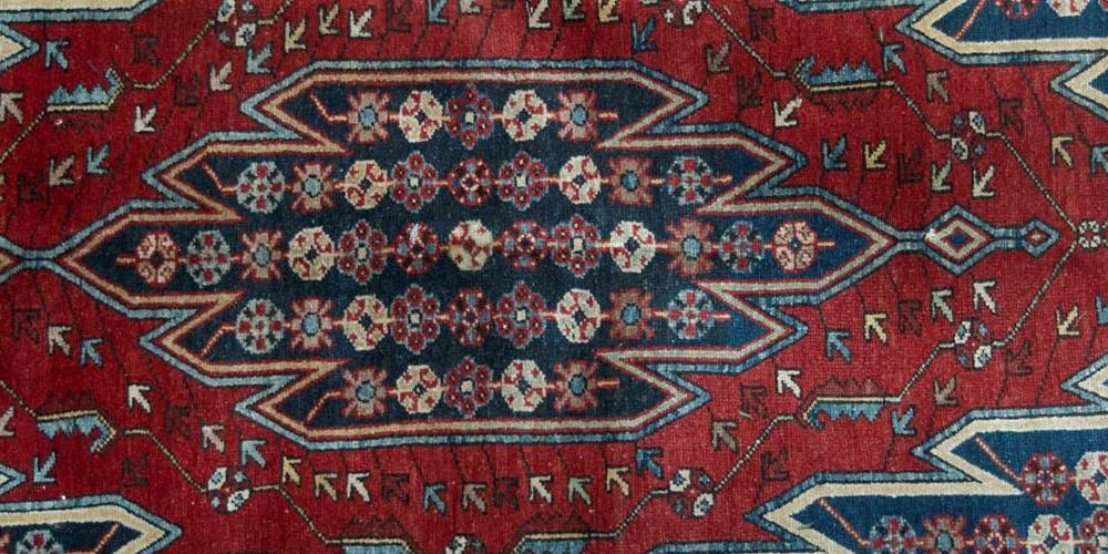 Antique Mazlaghan Persian Rug