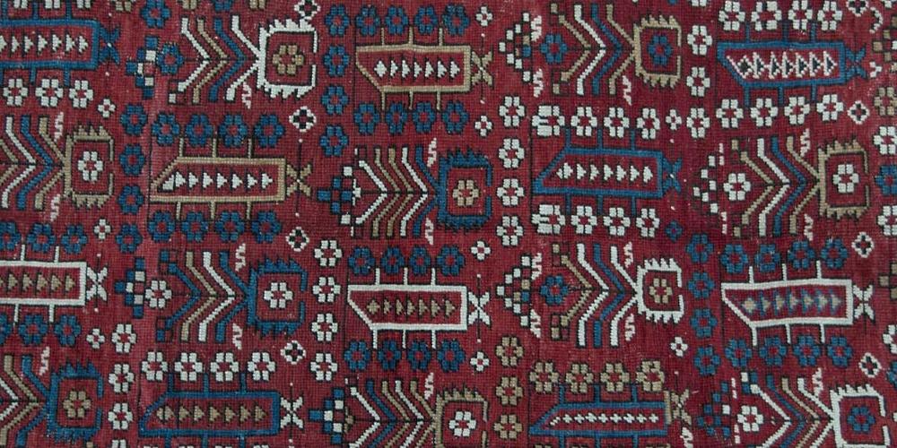 Antique Kazak Caucasian Marashali Tribal Rug