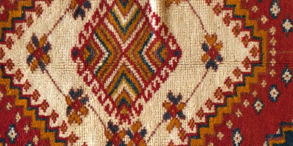 Old Antique Ait Ouaouzguite Moroccan Berber rug