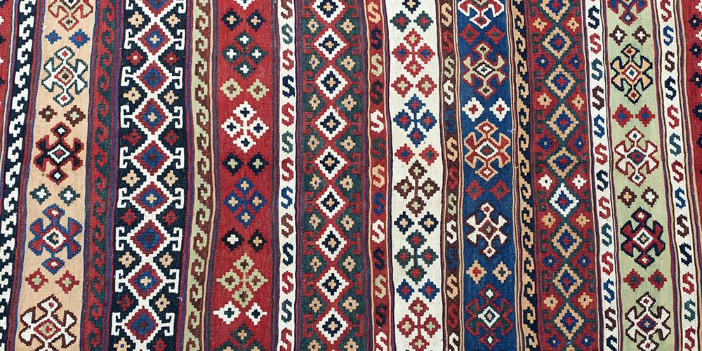 Old or antique Qashqa'i Tribal Persian kilim