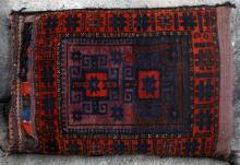 Baluch Afghan Tribal Storage bag stuffed hand-spun wool