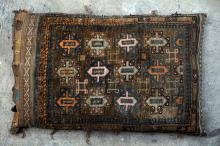 Baluch Afghan Tribal Storage bag stuffed hand-spun wool