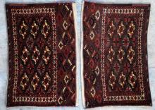 Antique Yomut Turkoman Tribal Central Asia Jawals Pair