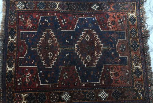 Antique Tribal Qashqa'i Persian Rug