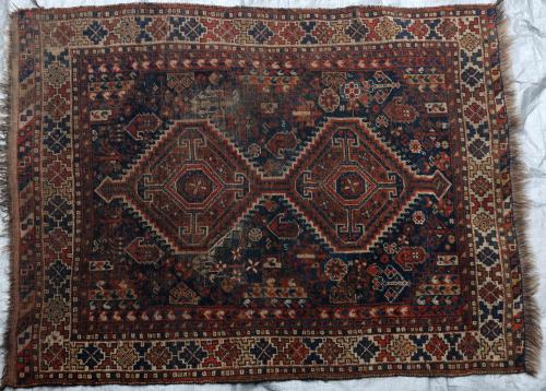 Afshar Tribal Antique Persian Handspun wool 