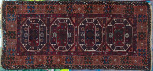 Antique Anatolian Holbein Turkish tribal rug