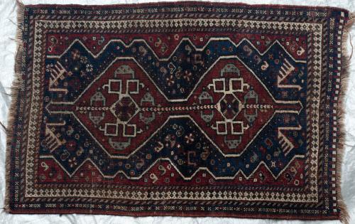 Afshar or Qashqa'i Persian Tribal rug hand-spun wool