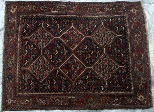 Antique Kamseh Confederacy Persian Tribal Rug