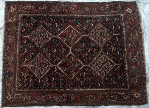 Antique Kamseh Confederacy Persian Tribal Rug