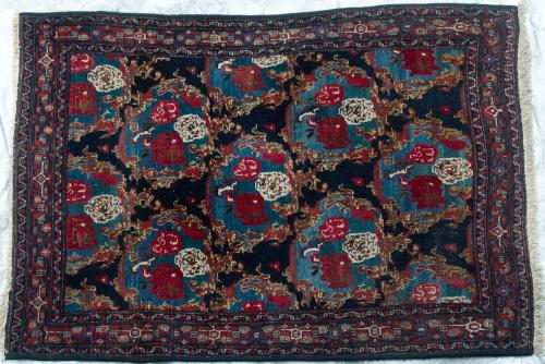 Senneh Persian Village Antique Rug hand-spun wool natural dyes