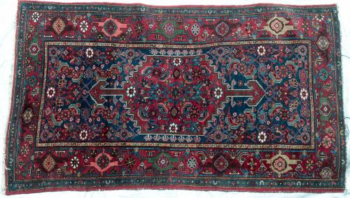 Antique Persian Bidjar Kurdish Rug hand-spun wool natural dyes