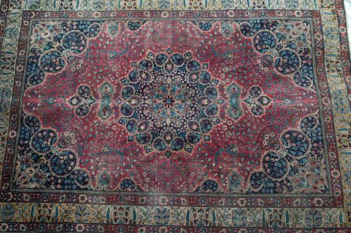 Antique Mashad Khorrosan Persian Carpet natural dyes