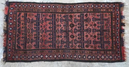 Baluch Afghan Tribal Rug hand-spun wool